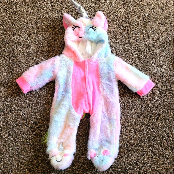 Baby Girl Fleece 🦄  Jumpsuit Outfit Dress Up - Colorful - Newborn - Picture 1 of 8